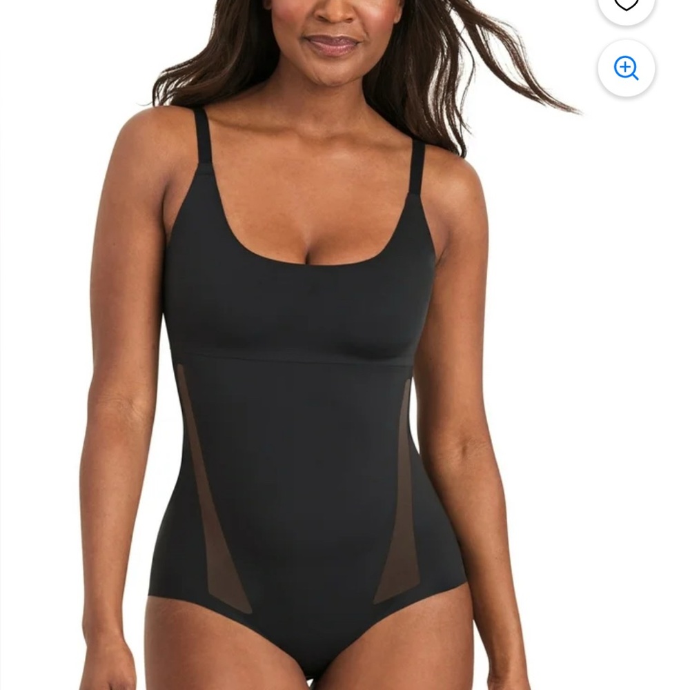 New XXXL sculpts cool comfort Maidenform bodysuit flexees black Shapewear
